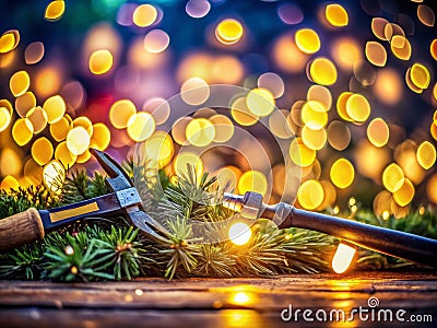 Stunning Bokeh Border Design An Abstract Background with Glowing Edges for Creative Projects Stock Photo