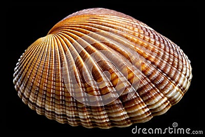 Stunning Brachiopod Shell Convex Form Distinct Hinge Line and Intriguing Growth Patterns Stock Photo