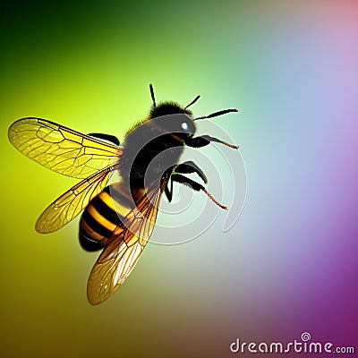 a stunning bumblebee is flying, isolated on transparent background, macro, incredible pollinator, generative AI Stock Photo