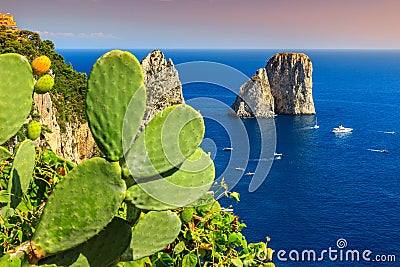 Stunning Capri island with Faraglioni cliffs,Italy,Europe Stock Photo