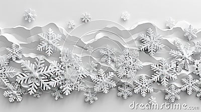Snowflake Layers: Christmas Background with Varying Shapes, Sizes, and Transparency Gradient from Gray to White Stock Photo