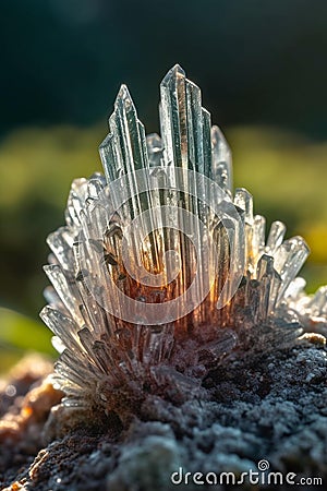 Morning Sunlight on Crystal Formation Stock Photo