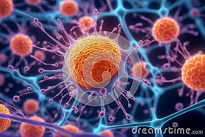 Stunning close-up of nano molecular cell: A detailed image that reveals the incredible detail Stock Photo