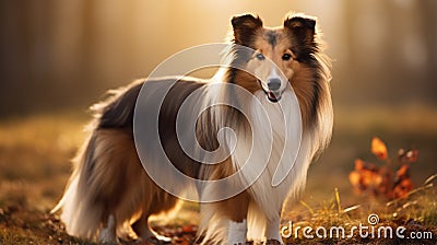 Stunning Collie Portrait In A Serene Wooded Setting Stock Photo