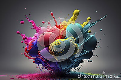 This stunning 3D artwork boasts pure, vibrant colors and lively movement Stock Photo