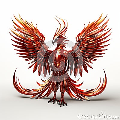 Stunning 3d Cel-shaded Phoenix In Full Body Pose Stock Photo