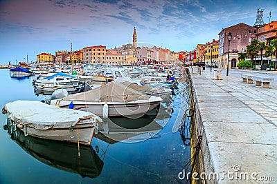 Stunning dawn with Rovinj old town,Istria region,Croatia,Europe Stock Photo