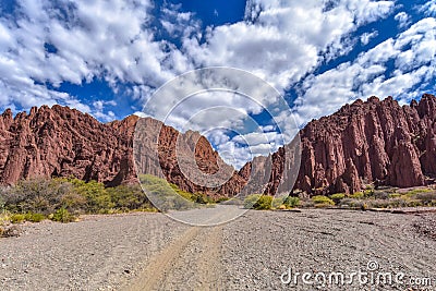 Stunning desert landscapes in the Canyon del Inca & Quebrada Palmira, near Tupiza, Bolivia Editorial Stock Photo