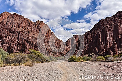 Stunning desert landscapes in the Canyon del Inca & Quebrada Palmira, near Tupiza, Bolivia Editorial Stock Photo