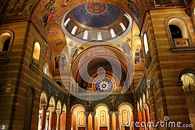 Amazing detail in church`s interior architectural design, Cathedral basilica, St Louis, Mo, 2019 Editorial Stock Photo