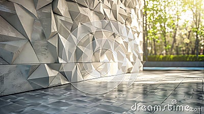 A stunning display of geometric tiles arranged in an unexpected yet harmonious pattern Stock Photo
