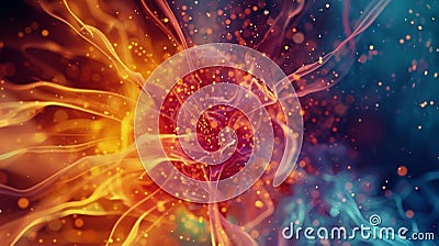 A stunning display of particle collisions captured in slow motion reveals the intricate patterns created by these Stock Photo