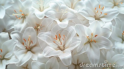 Easter Lily Bouquet: Spring Floral Background with Space for Text Stock Photo