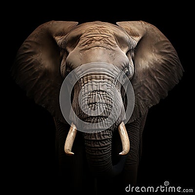 Stunning Elephant Portrait Inspired By Janek Sedlar: A Captivating Blend Of Artistry And Photography Stock Photo