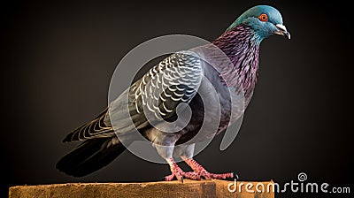 Award Winning Wildlife Photography: Ultra Wide Shot Of A Pigeon Stock Photo