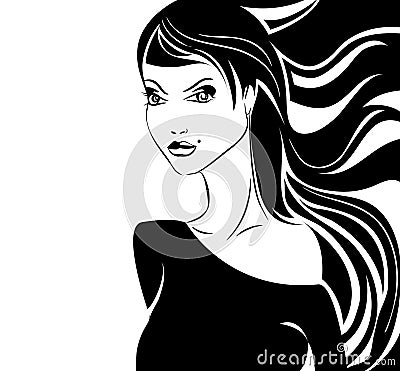 Stunning girl in monochrome Stock Photo