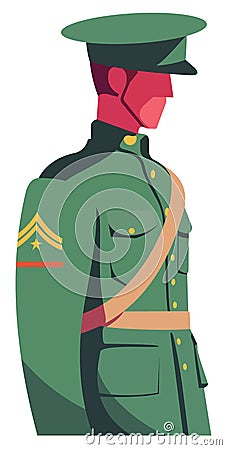 Calm Reflections of a Military Commander: Abstract Flat Illustration Vector Illustration