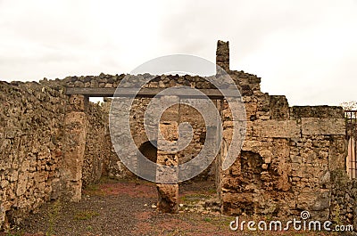 Stunning historic stone buildings in Pompeii Italy Editorial Stock Photo