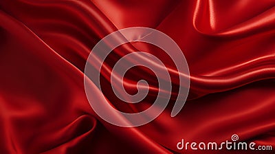 Stunning Hyper-realistic Red Silk Background Image Stock Photo