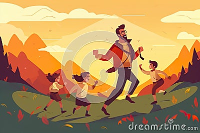 Amazing and classy image for fathers day AI Generated illustration Cartoon Illustration
