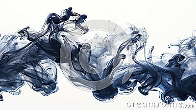 Ink Cloud Dissolving in Water: A Vivid Abstract Representation of Fluidity and Transience Stock Photo