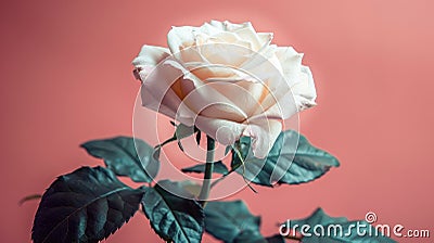 Solitary Beauty: White Rose on Isolated Background Stock Photo