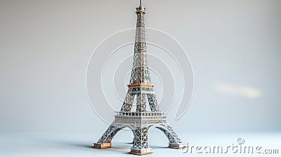 Realistic Intricate Eiffel Tower with Delicate Shading Isolated on White Background Stock Photo