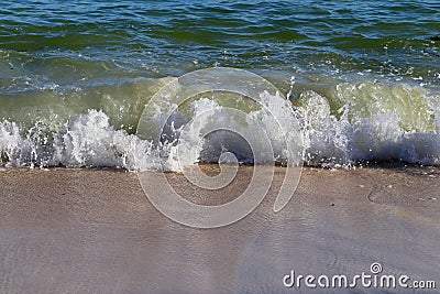 Stunning indian ocean waves at the beaches on the paradise island seychelles Stock Photo