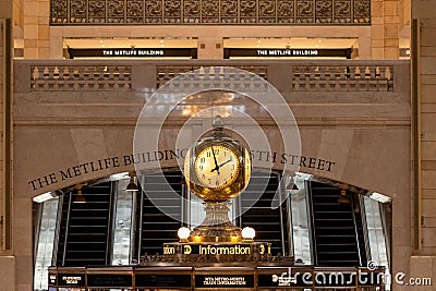 Stunning interior details of the Grand Central Terminal in New York City Editorial Stock Photo