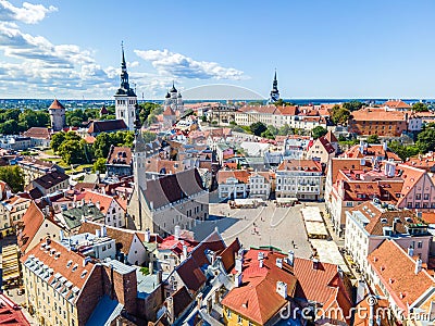 Stunning landscape of the picturesque old city of Tallinn, Estonia Editorial Stock Photo