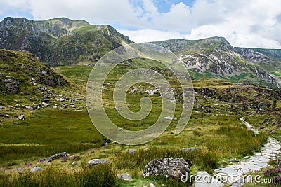 Ogwen Valley and Y Garn Landscape, North Wales, UK Stock Photo