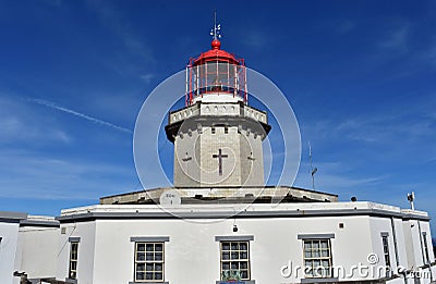 Stunning Lighthouse with Blue Skies in Nordeste on Sao Miguel Stock Photo