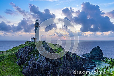 Stunning lighthouse in island of paradise Stock Photo
