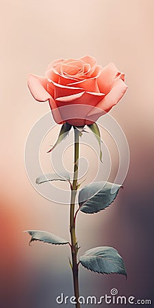 Minimalist Mobile Wallpaper: Elegant Rose In Sharp Focus Stock Photo