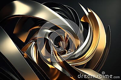 stunning metallic abstract art piece with an industrial twist Stock Photo