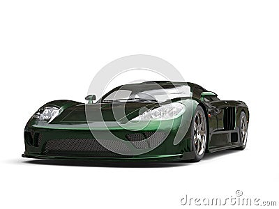 Stunning metallic dark green modern super car Stock Photo