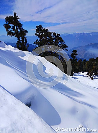 Stunning nature snow landscape Himalayas Stock Photo