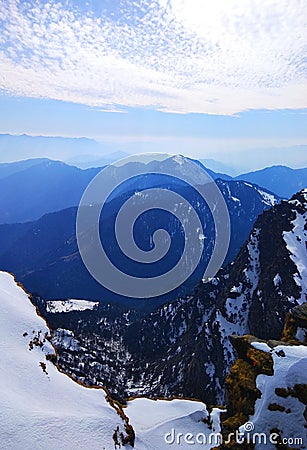 Stunning nature snow landscape Himalayas Stock Photo