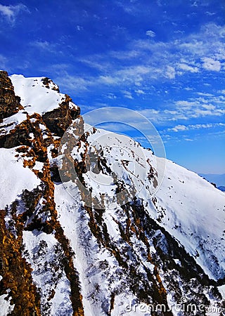 Stunning nature snow landscape Himalayas Stock Photo