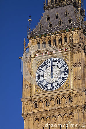 The Clockface of the Elizabeth Tower in Westminster, London Stock Photo