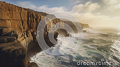 Stunning Ocean Cliff Landscape Photography For Backgrounds Stock Photo