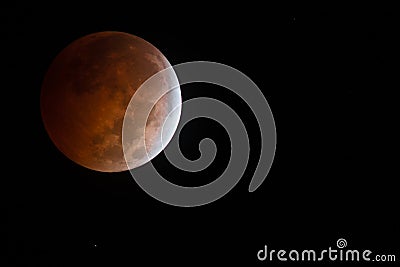 Stunning Oct. 8th 2014 Bloodmoon Lunar eclipse Stock Photo