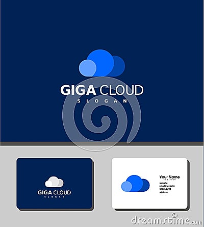 Stunning and outstanding logo of cloud storage Vector Illustration