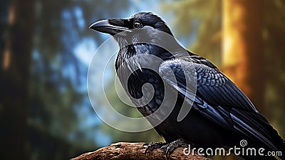 Stunning Photo Realistic Crow Artwork: Hyper-detailed Rendering And Digital Airbrushing Cartoon Illustration