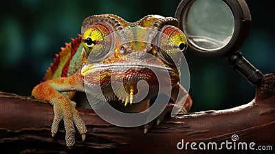 Majestic Camouflage: Captivating Chameleon in Nature's Palette Stock Photo