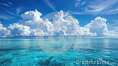Tranquil Summer Seascape: Turquoise Waters and Blue Skies Stock Photo