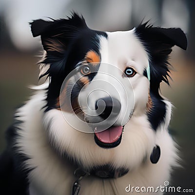 A stunning portrait of a border collie, its eyes filled with intelligence and energy3 Stock Photo