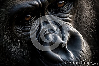 Stunning portrait of a powerfull silverback gorilla. Amazing African wildlife. Generative Ai Stock Photo