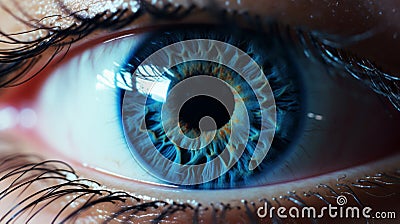 Stunning Ray Traced Close-up Of Blue Eye - A Captivating Visual Experience Stock Photo