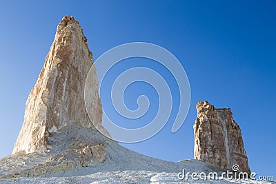 Stunning rock pinnacles in Bozzhira valley view, Kazakhstan Stock Photo